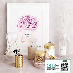 Pink Brass Zakkia Bathroom Set
